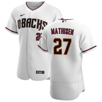Arizona Arizona Diamondbacks #27 Wyatt Mathisen Men's Nike White Crimson Authentic Home Team MLB Jersey